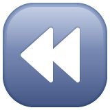 Fast Reverse Button emoji, WhatsApp design