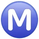 Circled M emoji, WhatsApp design