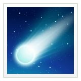 Comet emoji as drawn by WhatsApp