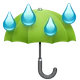 Umbrella with Rain Drops emoji, WhatsApp design