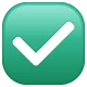 Check Mark Button emoji, WhatsApp design