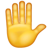 Raised Hand emoji on WhatsApp