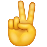 Victory Hand emoji on WhatsApp