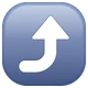 Right Arrow Curving Up emoji, WhatsApp design