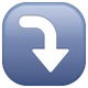 Right Arrow Curving Down emoji, WhatsApp design