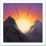Sunrise Over Mountains emoji, Apple, iOS 16.4