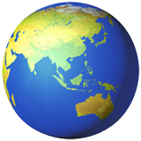 Globe Showing Asia-Australia emoji, Apple, iOS 16.4