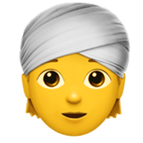 Person Wearing Turban emoji, Apple, iOS 16.4