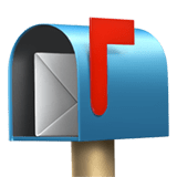 Open Mailbox with Raised Flag emoji, Apple, iOS 16.4