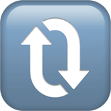 Clockwise Vertical Arrows emoji, Apple, iOS 16.4