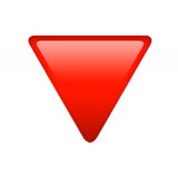 Red Triangle Pointed Down emoji, Apple, iOS 16.4