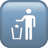 Litter In Bin Sign emoji, Apple, iOS 16.4