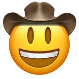 Cowboy Hat Face emoji, Apple, iOS 16.4