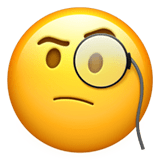 Face with Monocle emoji, Apple, iOS 16.4