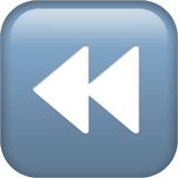 Fast Reverse Button emoji, Apple, iOS 16.4