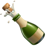 Bottle with Popping Cork emoji, Apple, iOS 17.4