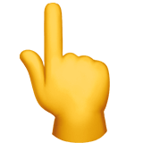 Backhand Index Pointing Up emoji, Apple, iOS 17.4