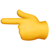 Backhand Index Pointing Left emoji, Apple, iOS 17.4