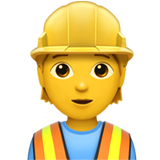 Construction Worker emoji, Apple, iOS 17.4