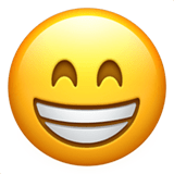 Beaming Face with Smiling Eyes emoji, Apple, iOS 17.4