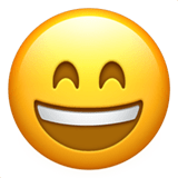 Grinning Face with Smiling Eyes emoji, Apple, iOS 17.4