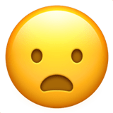 Frowning Face with Open Mouth emoji, Apple, iOS 17.4