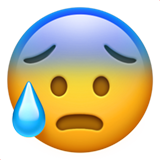 Anxious Face with Sweat emoji, Apple, iOS 17.4