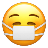 Face with Medical Mask emoji, Apple, iOS 17.4