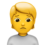 Person Frowning emoji, Apple, iOS 17.4