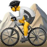 Person Mountain Biking emoji, Apple, iOS 17.4