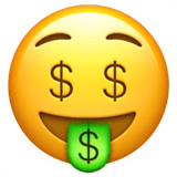 Money-mouth Face emoji, Apple, iOS 17.4