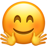 Smiling Face with Open Hands emoji, Apple, iOS 17.4