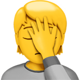 Person Facepalming emoji, Apple, iOS 17.4