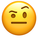 Face with Raised Eyebrow emoji, Apple, iOS 17.4