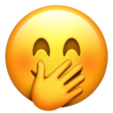 Face with Hand Over Mouth emoji, Apple, iOS 17.4