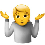 Person Shrugging emoji, Apple, iOS 17.4