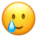 Smiling Face with Tear emoji, Apple, iOS 17.4