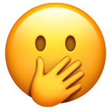 Face With Open Eyes And Hand Over Mouth emoji, Apple, iOS 17.4