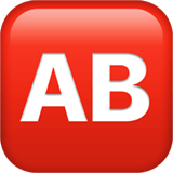 AB Button (blood Type) emoji, Apple, iOS 18.4