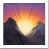 Sunrise Over Mountains emoji, Apple, iOS 18.4