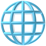 Globe With Meridians emoji, Apple, iOS 18.4