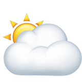 Sun Behind Large Cloud emoji, Apple, iOS 18.4