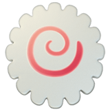 Fish Cake with Swirl emoji, Apple, iOS 18.4