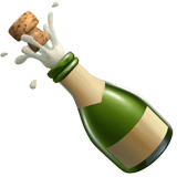 Bottle with Popping Cork emoji, Apple, iOS 18.4