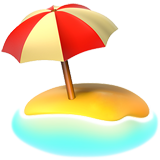 Beach with Umbrella emoji, Apple, iOS 18.4