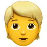 Person: Blond Hair emoji, Apple, iOS 18.4