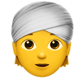 Person Wearing Turban emoji, Apple, iOS 18.4