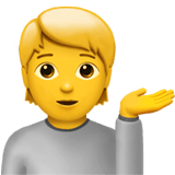 Person Tipping Hand emoji, Apple, iOS 18.4