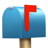 Closed Mailbox with Raised Flag emoji, Apple, iOS 18.4