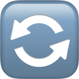 Counterclockwise Arrows Button emoji, Apple, iOS 18.4